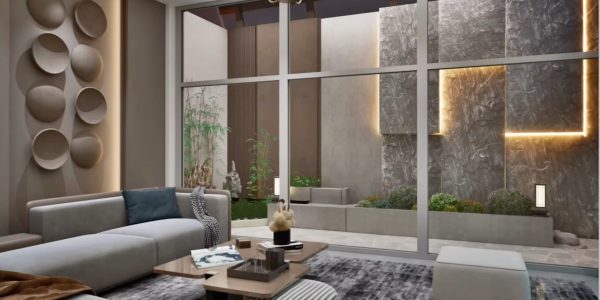 Living Room And Indoor Garden In Saudi Arabia Project